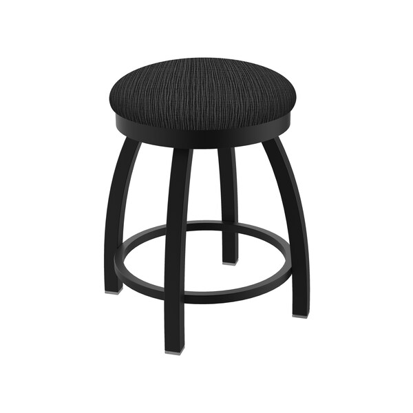 18" Swivel Vanity Stool, Black Wrinkle, Graph Coal Seat